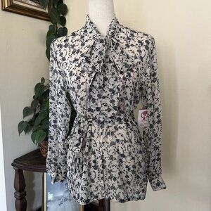 Gump's San Francisco Raksha of Hindimp Silk Blouse NEW sz 12 India